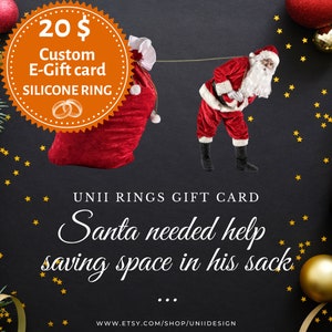 Cartão de presente personalizado para impressão, vale-presente pessoal, cupom de presente para anel de silicone masculino, presente de Natal digital, presente de última hora, Papai Noel 5