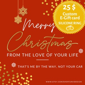 Aangepaste cadeaubon afdrukbaar, persoonlijke cadeaubon, 2 siliconen ringen couponcadeau, digitaal kerstcadeau, last-minute cadeau, leuk paar 6