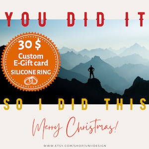 Carte cadeau personnalisée imprimable, chèque-cadeau personnel, coupon cadeau pour 3 bagues en silicone, cadeau de Noël numérique, carte-cadeau de félicitations 1