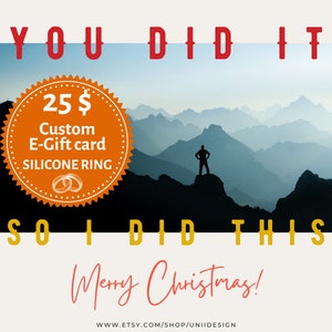 Carte-cadeau personnalisée imprimable, chèque-cadeau personnel, coupon-cadeau pour 2 anneaux en silicone, cadeau de Noël numérique, carte-cadeau de félicitations 1