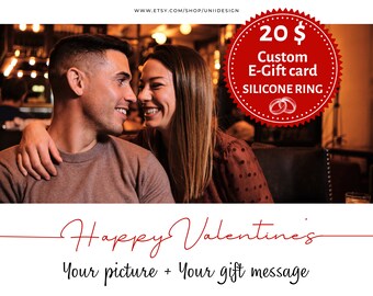 Valentines Gift for Him, Downloadable Gift Card for 1 mens silicone ring men, Personal Gift for Him, Valentines for him, Last Minutes Gift