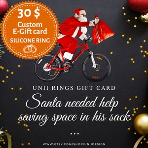 Cartão-presente personalizado para impressão, vale-presente pessoal, cupom de presente para 3 anéis de silicone, presente digital de Natal, presente de última hora, Papai Noel 6