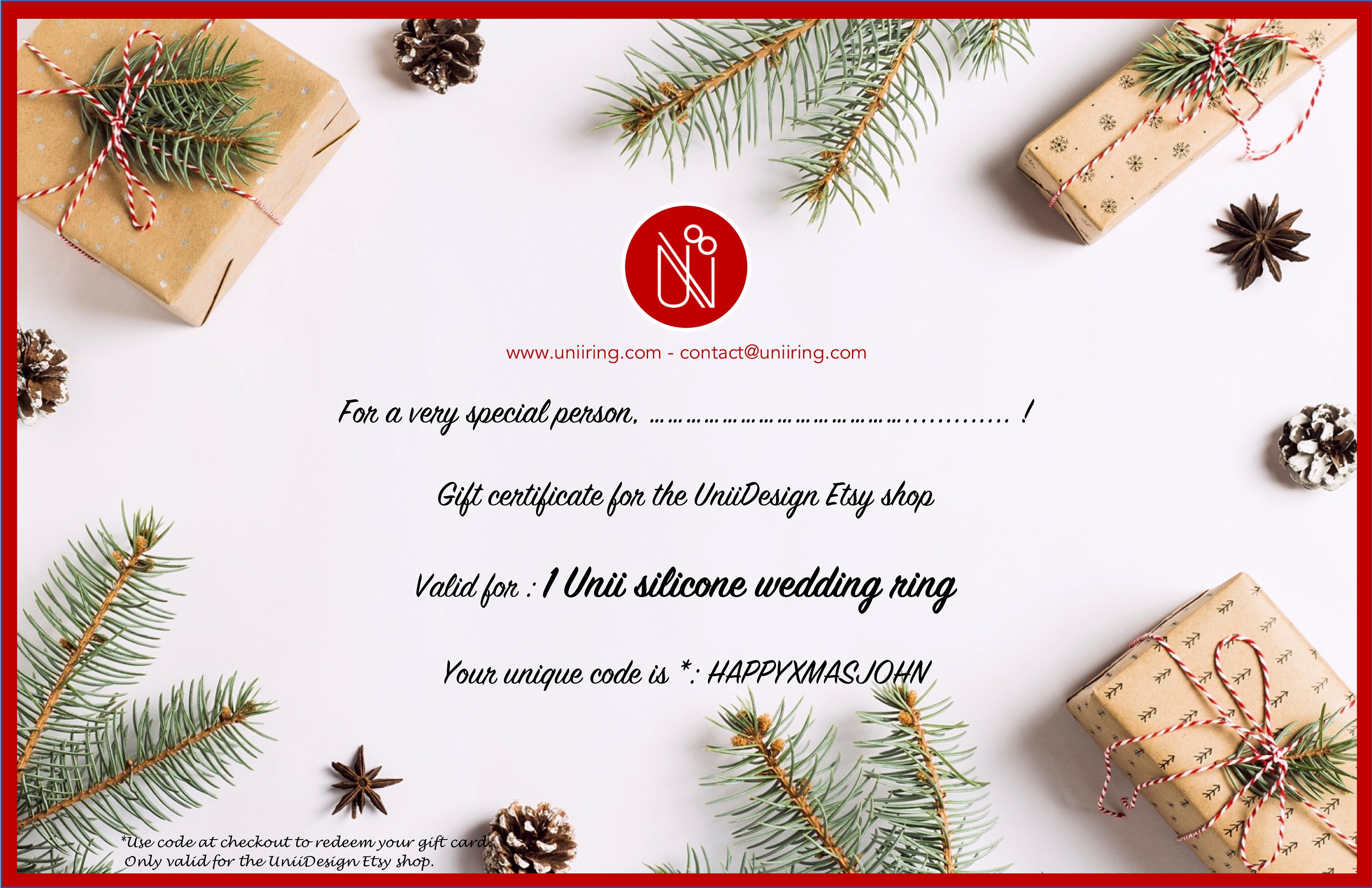 Unii Christmas Gift Card - Etsy