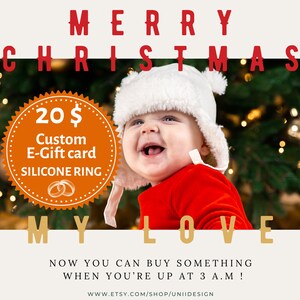 Aangepaste cadeaubon afdrukbaar, persoonlijke cadeaubon, couponcadeau voor siliconenring, digitaal kerstcadeau, last-minute cadeau voor hem 1