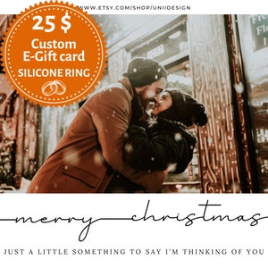 Aangepaste cadeaubon afdrukbaar, persoonlijke cadeaubon, coupon cadeau voor 2 heren siliconen ringen, digitale kerstcadeau, lange afstand cadeau 4