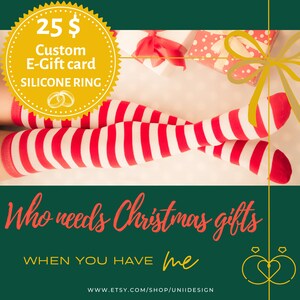 Aangepaste cadeaubon afdrukbaar, persoonlijke cadeaubon, coupon cadeau voor 2 heren siliconen ringen, digitale kerstcadeau, lange afstand cadeau 8