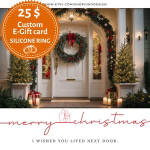 Aangepaste cadeaubon afdrukbaar, persoonlijke cadeaubon, coupon cadeau voor 2 heren siliconen ringen, digitale kerstcadeau, lange afstand cadeau 5