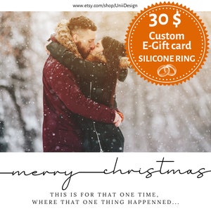 Aangepaste cadeaubon afdrukbaar, persoonlijke cadeaubon, coupon cadeau voor 3 heren siliconen ringen, digitale kerstcadeau, lange afstand cadeau 1