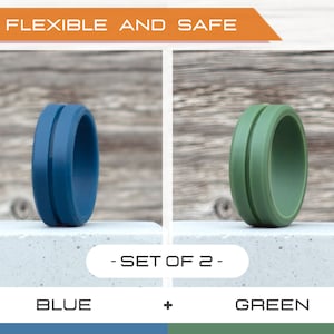 Mens silicone ring set, 2 Silicone Rings Men, Rubber rings, Rubber wedding band men, Fitness Ring men, Flexible ring, Men Silicon Ring Gift