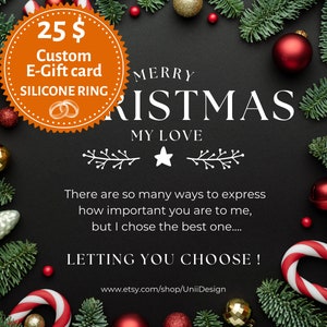 Aangepaste cadeaubon afdrukbaar, persoonlijke cadeaubon, couponcadeau voor 2 mannen siliconen ringen, digitale kerstcadeaukaart, last-minute cadeau 2