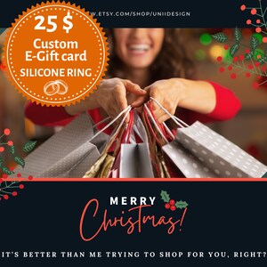 Aangepaste cadeaubon afdrukbaar, persoonlijke cadeaubon, 2 siliconen ringen Couponcadeau, digitaal kerstcadeau, last-minute cadeau, leuk koppel 1