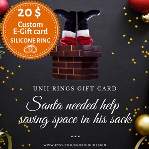 Cartão de presente personalizado para impressão, vale-presente pessoal, cupom de presente para anel de silicone masculino, presente de Natal digital, presente de última hora, Papai Noel 3