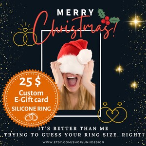 Aangepaste cadeaubon afdrukbaar, persoonlijke cadeaubon, 2 siliconen ringen couponcadeau, digitaal kerstcadeau, last-minute cadeau, leuk paar 3
