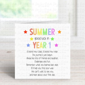 Carte premier jour d'école | Carte de rentrée personnalisée | Carte porte-bonheur | Carte de rentrée scolaire