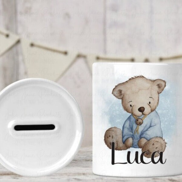 Baby Boy Piggy Bank Etsy UK