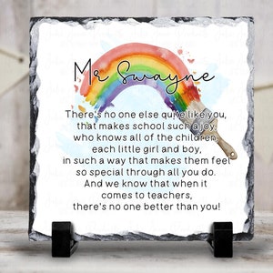 Thank you teacher gift | Personalised thank you gift | Teacher plaque | End of term gift | Gift for teacher