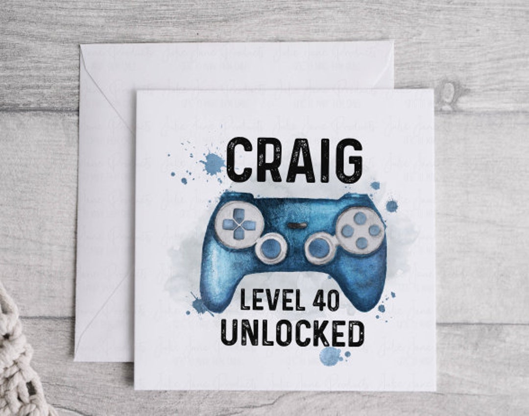 Gamer Birthday Card Big Birthday Ages for Him Dad Etsy