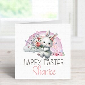 Carte de Pâques personnalisée | Carte de Pâques pour filles | Carte de Pâques pour filles | Cadeau de Pâques pour fille