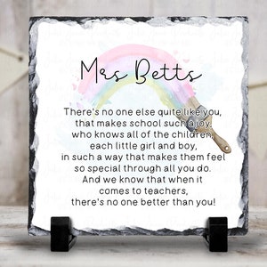 Thank you teacher gift | Personalised thank you gift | Teacher plaque | End of term gift | Gift for teacher