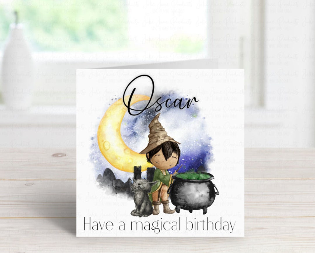 Wizard Birthday Card Magic Wizard Card Boys Birthday Card Magical ...