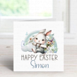 Carte de Pâques personnalisée | Carte de Pâques pour garçons | Carte de Pâques pour garçons | Cadeau de Pâques pour garçon