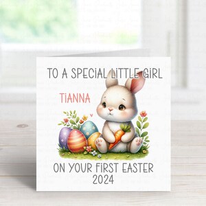 Première carte de Pâques | Carte de Pâques personnalisée | Carte de Pâques pour filles | Cadeau de Pâques pour fille