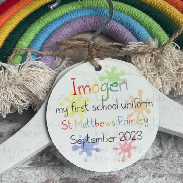 School uniform hanger tag | My first school uniform | Personalised hanger | First day at school | Starting school gift