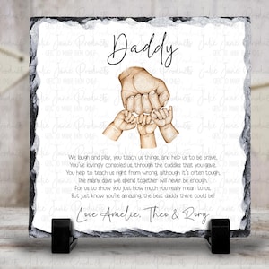 Daddy fist bump plaque | Daddy&#39;s team | Father&#39;s Day gift | Gift for Daddy | Personalised gift for daddy | Keepsake gift