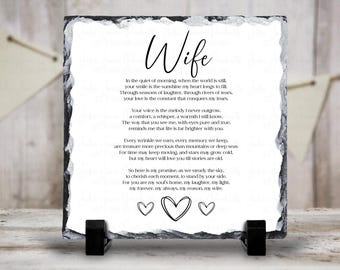 Birthday gift for Wife | Wife poem | Sentimental Wife gift | Slate