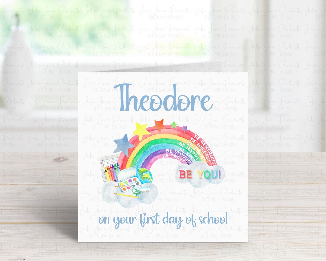 First Day of School Card | Personalised Good Luck Card | Boys School ...