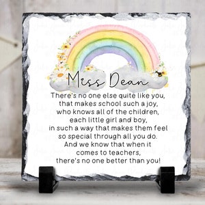 Thank you teacher gift | Personalised thank you gift | Teacher plaque | End of term gift | Gift for teacher