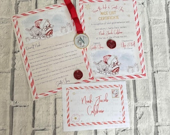 Personalised Santa letter | Santa letter | Nice list certificate | Nice list medal | Wax sealed | Stocking filler | Christmas Eve
