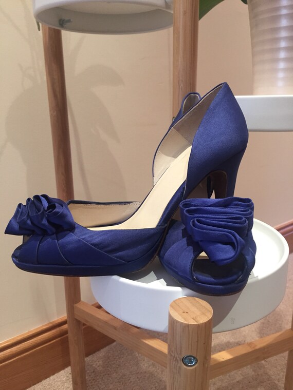 blue satin shoes uk