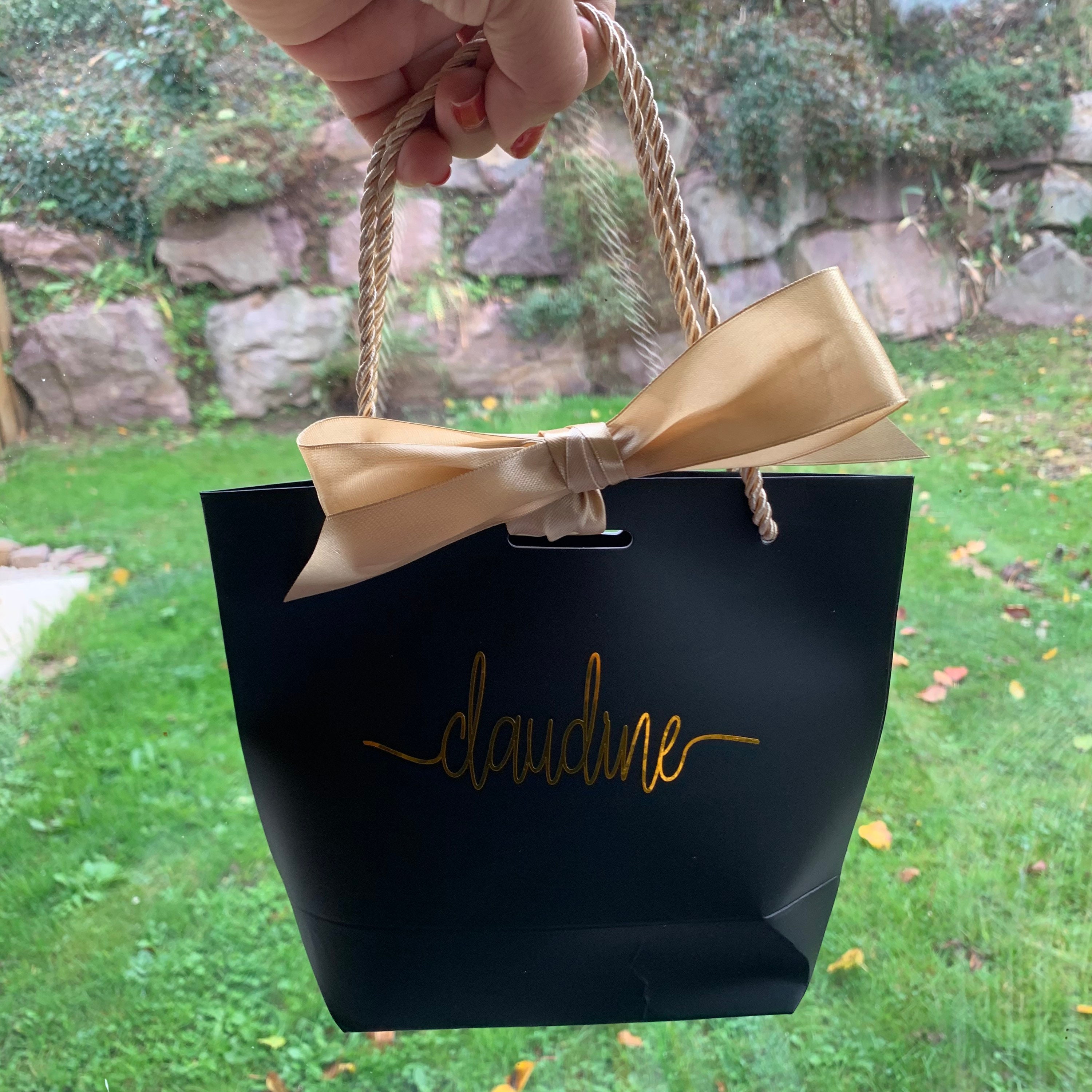 Sac cadeau de luxe personnalisé en papier avec ruban. Mariage | Etsy