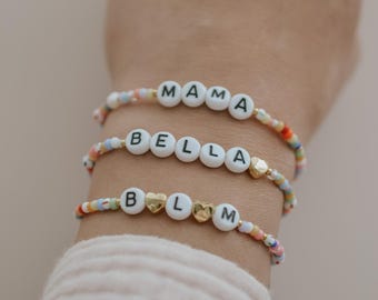 Colorful name bracelet, bracelet with name, beaded bracelet, letter bracelet, personalized bracelet