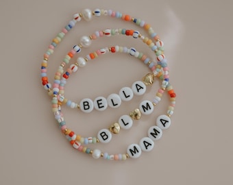 Buntes Namensarmband Armband mit Name Perlenarmband Buchstabenarmband Armband personalisiert