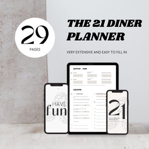 The 21 dinner planner digital / A4 - Dutch and English Ipad planner Party Planner