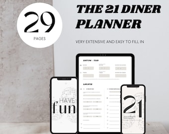 The 21 diner planner digital / A4 - Dutch and English Ipad planner Party Planner