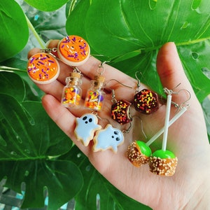 CLEARANCE SALE/ Halloween Candy Earrings, Fall Food Themed Jewelry