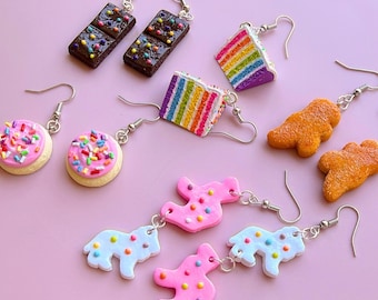 Nostalgic Snack Earrings, Handmade Polymer Clay Cute Jewelry, Gift For Women and Teens