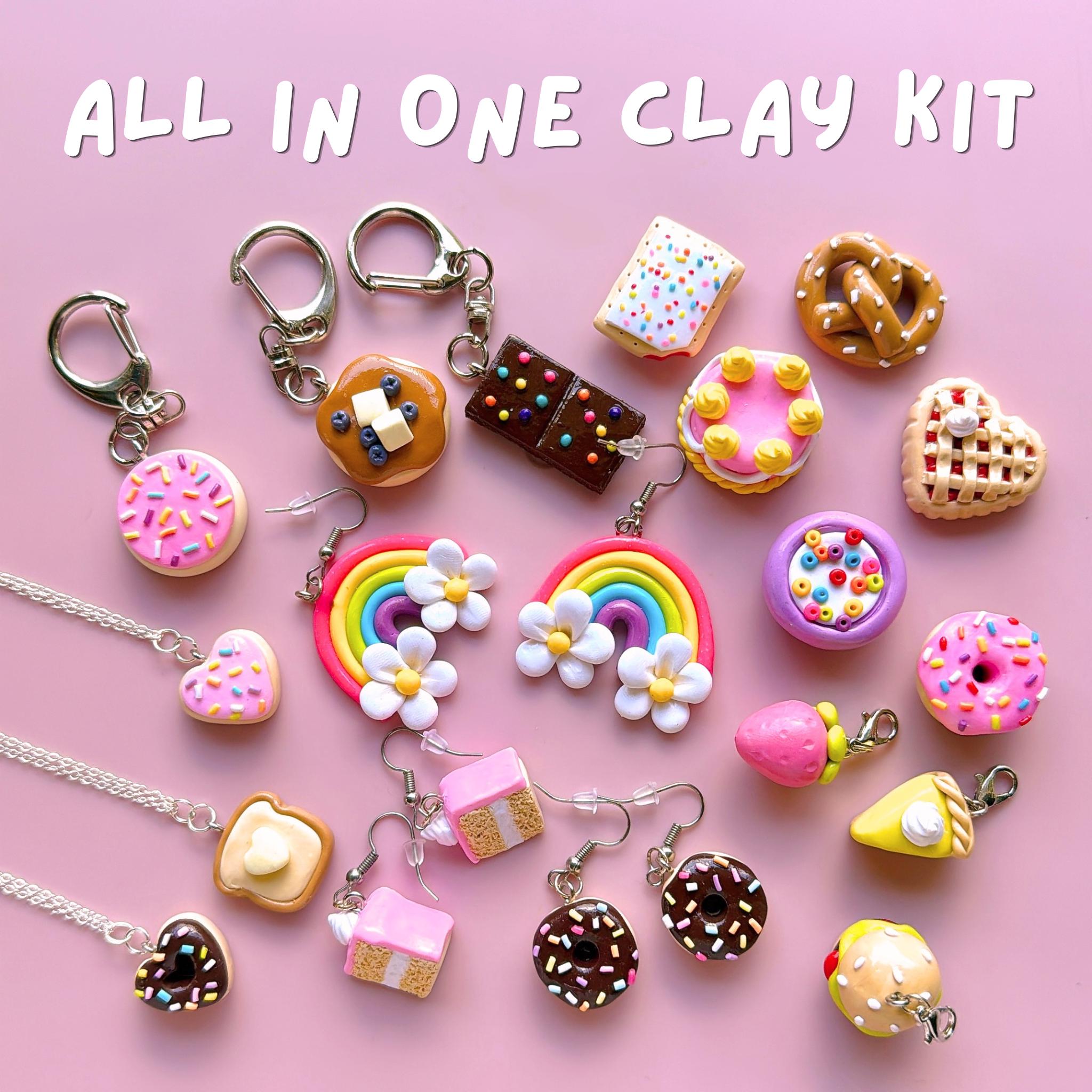 All-In-One Polymer Clay Craft Kit DIY Jewelry, Charms, Magnets &…
