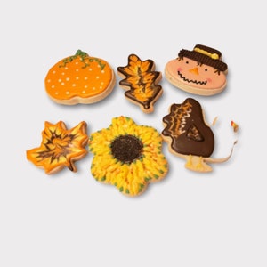 Thanksgiving Cookies - Pumpkin, Leaf, Turkey, Scarecrow + Flower Cookies - Harvest Cookie Tray - Harvest Party Ideas