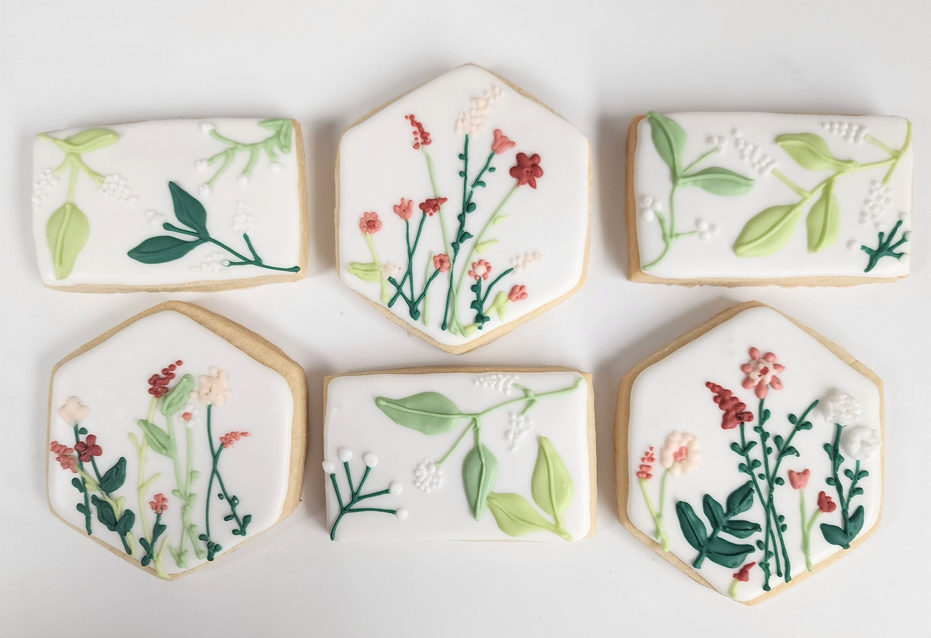 Wildflower Cookies. Wildflower Dessert, Flower Cookies. Vine and Floral Cookies