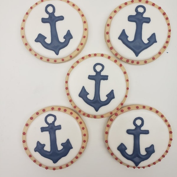 Anchors Away Cookies - Navy Cookies - Bon Voyage - Boat Lovers Birthday - Cast Away Cookies - Party Platters