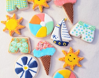 Summertime Cookies - Summertime Fun - Cookies - Summer Treats - Beach Cookies - You Are my Sunshine Cookies - Fun in the Sun Cookies