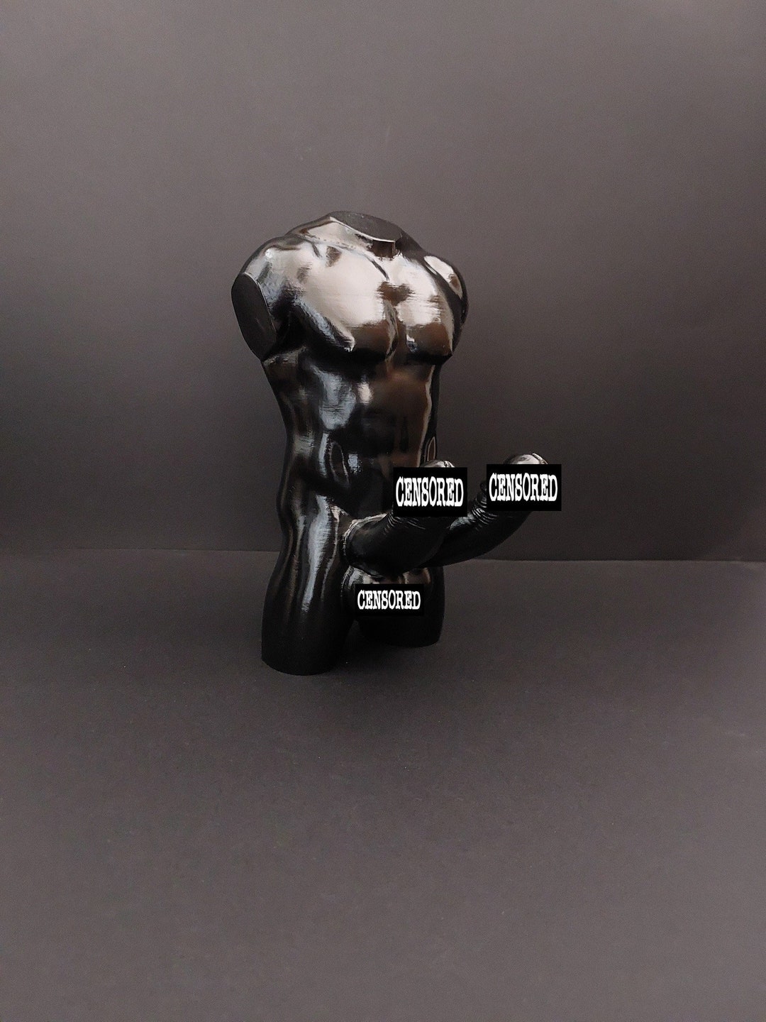 2 Penises Freak Male Body Art Sculpture, Nude Man Torso Figurine, Naked