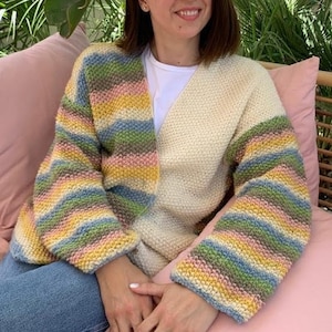 KNITTING PATTERN Chunky Knit Cardigan Women's Fashion cardigan Knit Pattern Easy Knit