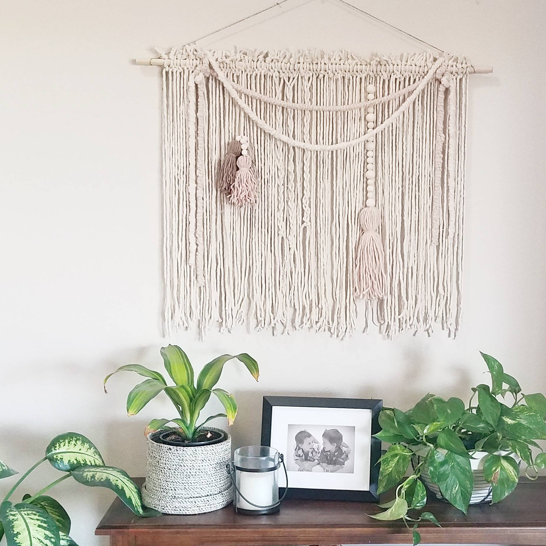 kraska yarn wall hanging boho decor decorative interior tapestry bedroom wall decor nursery room bohemian art decor