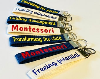 Montessori wristlet keyfob keychain