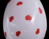 Chamart limoges france white porcelain egg shaped trinket box with red hearts